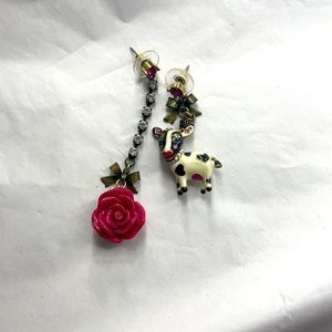 Betsey Johnson Cow Earrings